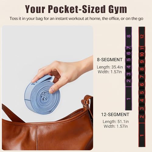 Resistance Bands for Home Workouts - Pink, 12 Loops