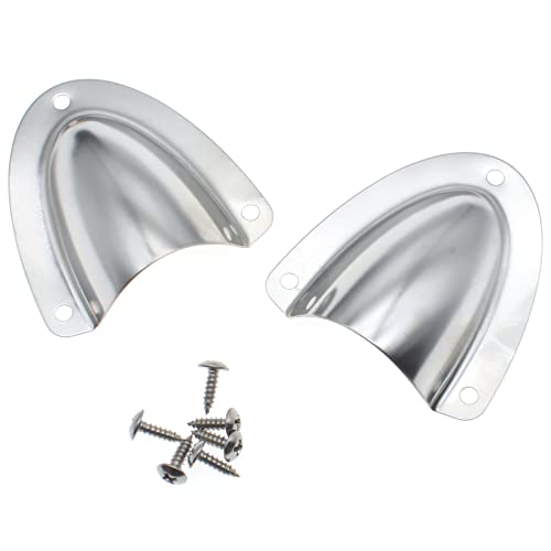 Marine Stainless Steel Clamshell Cable Vent Cover - 2 Pcs