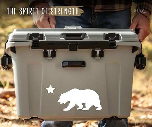 United Cali Bear Cartoon Vinyl Sticker - Waterproof Decal for Laptops & Water Bottles