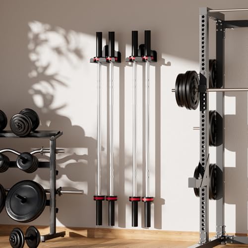 XZHXFX Black Wall Mount Barbell Holder - 2 Hooks for Standard & Olympic Bars