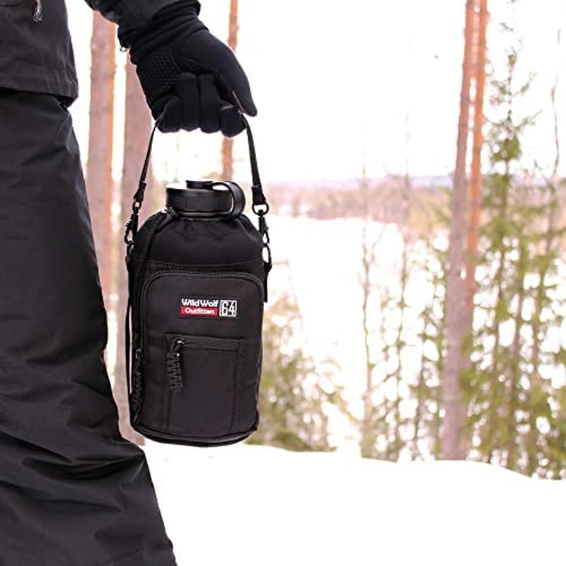 Wild Wolf Outfitters Water Bottle Holder for 32 ounce Bottles - Carry, Protect and Insulate Your Flask with This Military Grade Carrier w/ 2 Bundle with Water Bottle Holder for 64 ounce Bottles
