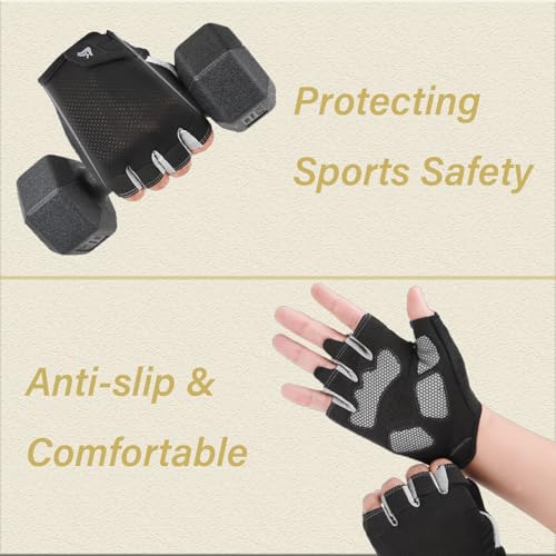 Breathable Workout Gloves for Weightlifting & Exercise - Black, Medium