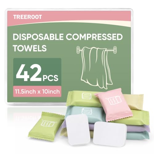 42PCS Disposable Compressed Washcloths for Travel - Soft & Tear-Resistant