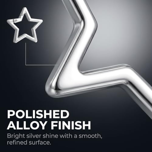 Star Shaped Stainless Steel Keychain Carabiner Clip - Silver