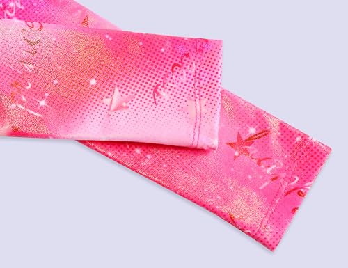 Sparkly Long Sleeve Gymnastics Leotard for Girls - 3-4T Rose Pink