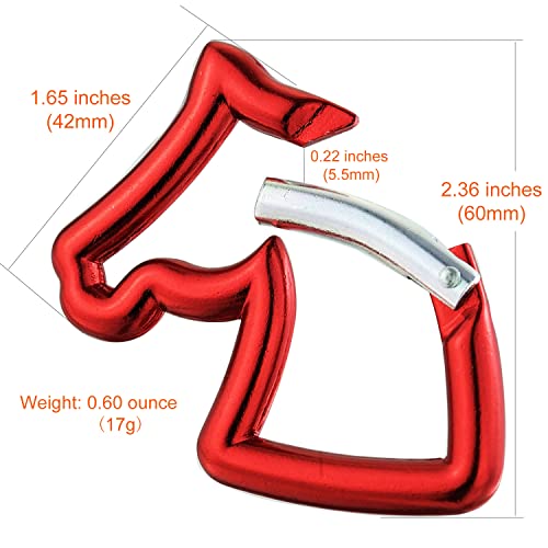 Mini Nonlocking Carabiner Clip - Red Spring Snap Hook Keychain