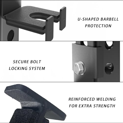 Heavy-Duty Olympic Barbell Holder for 3x3 Power Racks - No Drilling