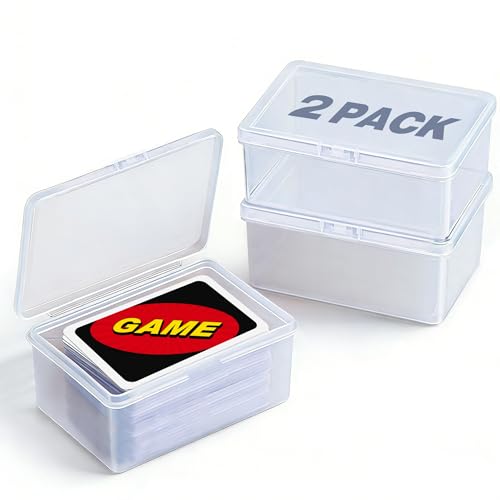 High Capacity Card Cases for UNO & Playing Cards - Clear (2Pcs)