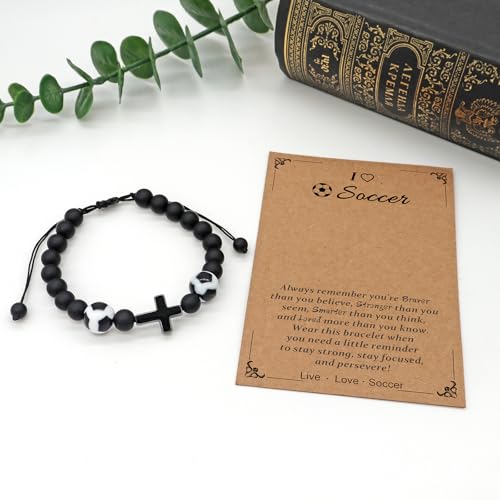 Bead Sports Bracelet for Men and Teens - Soccer Cross