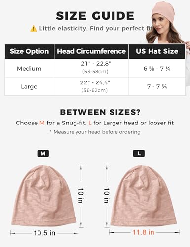 ROYBENS Lightweight Cotton Slouchy Beanie for Men Women - 2 Pack Pink & Purple Medium