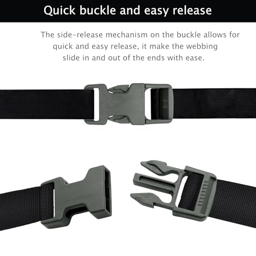 2-Pack 0.79-inch Quick Release Side Buckles for Tactical Backpack Straps