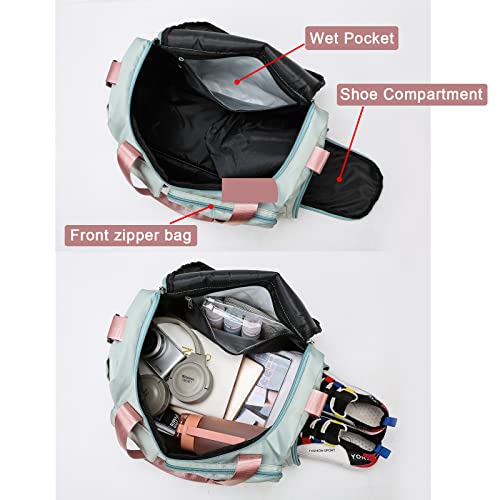 Small Gym Bag for Women - Travel Duffle with Shoe Compartment