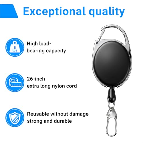 Fly Fishing Gear Retractor 5 Pcs - Black Fishing Tools