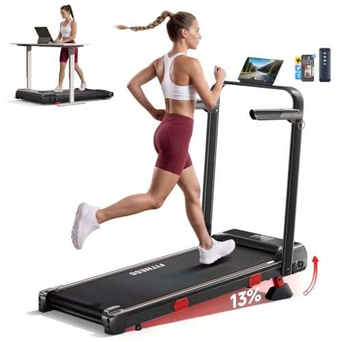 Incline Walking Pad Treadmill with Handle Bar - Matte Black