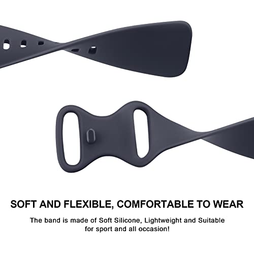 Soft Silicone Sport Bands for Fitbit Versa 4/3 & Sense/Sense 2 - Black+Navy Blue