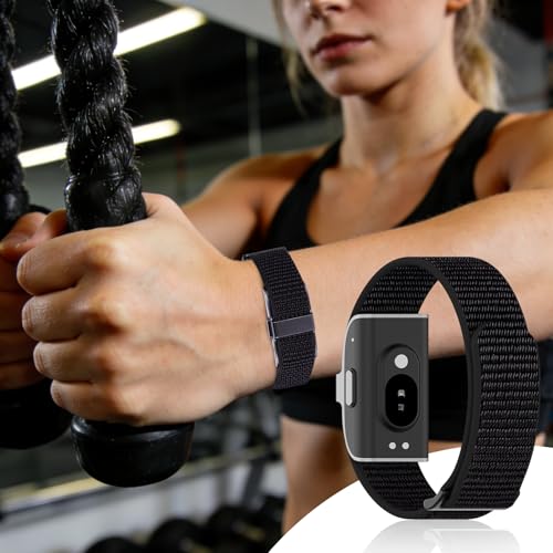 Nylon Loop Sport Watch Band Replacement Strap - Black