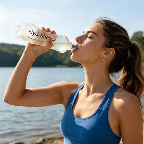 FABLENOVA 2 Pack 500ml Collapsible Water Bottles, Reusable Soft Hydration Flask