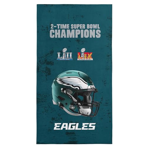 Philadelphia Eagles Super Bowl LIX Beach Towel - 30x60 Inches
