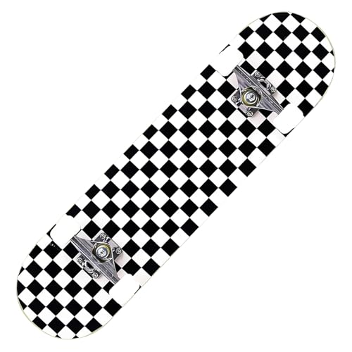 Sumeber Checkerboard Complete Skateboard for Beginners Kids & Adults 31''x8'' Maple Wood