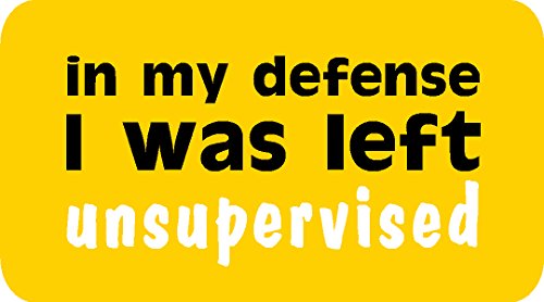 In My Defense I Was Left Unsupervised Vinyl Decal - Funny Hard Hat Sticker