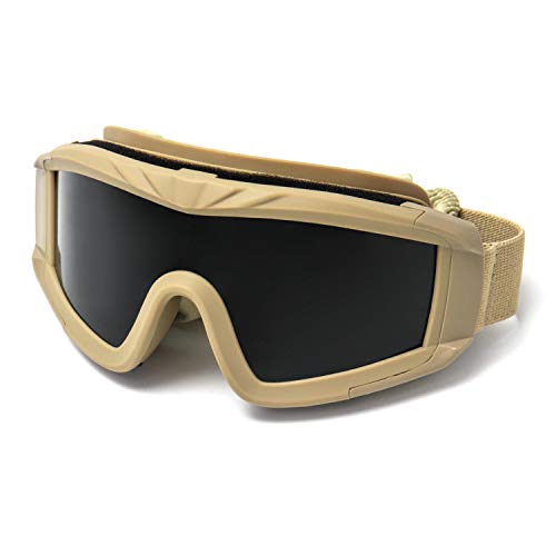 QWORK Tactical Airsoft Goggles with Interchangeable Lenses UV Protection Anti-Fog Eye Gear