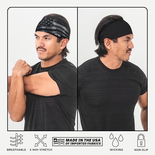 JUNK Big Bang Lite Headband - Moisture-Wicking, Non-Slip Sports Sweatband, One Size - Lefty's Poncho Variation