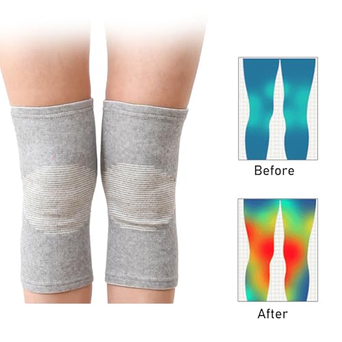 Worzwin Gray Large Bamboo Charcoal Knee Sleeve Support for Arthritis & Pain Relief