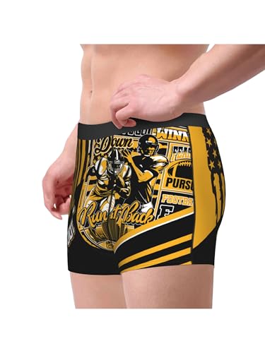 Football-Themed Men's Boxer Briefs - X-Large Gold Football
