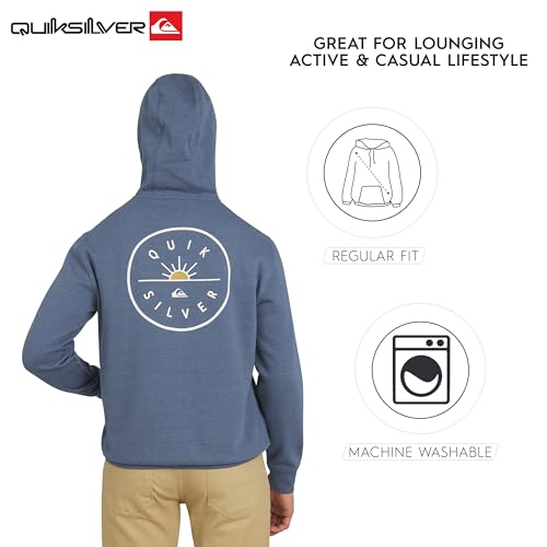 Quiksilver Men's X-Large Navy Heather Fleece Hoodie Sweatshirt