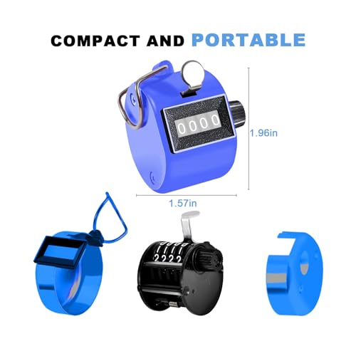 4-Pack Handheld Tally Counters - Mechanical Clicker Counters for Coaching, Knitting, Fishing
