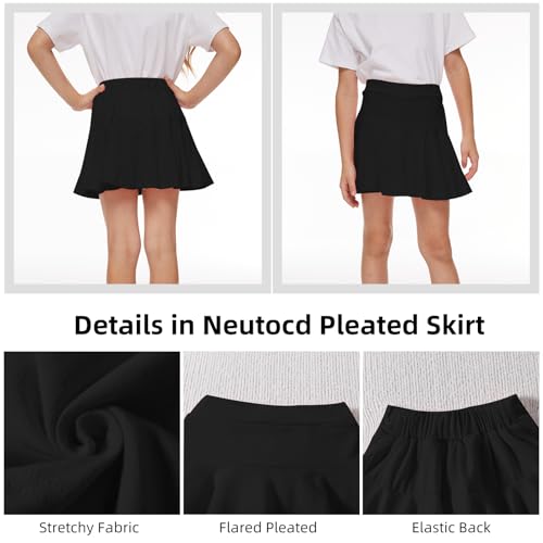Neutocd Toddler Girl Skirts & Skorts 2-3T Black Elastic Pleated Casual Shorts