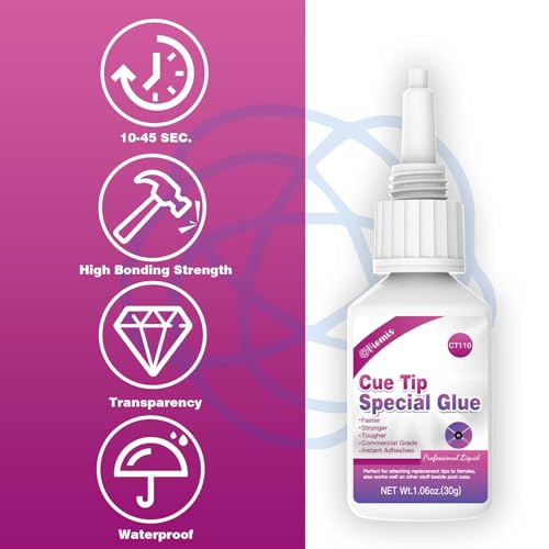 Quick-Drying Pool Cue Tip Glue - 30ml Billiard Cue Tip Repair Adhesive