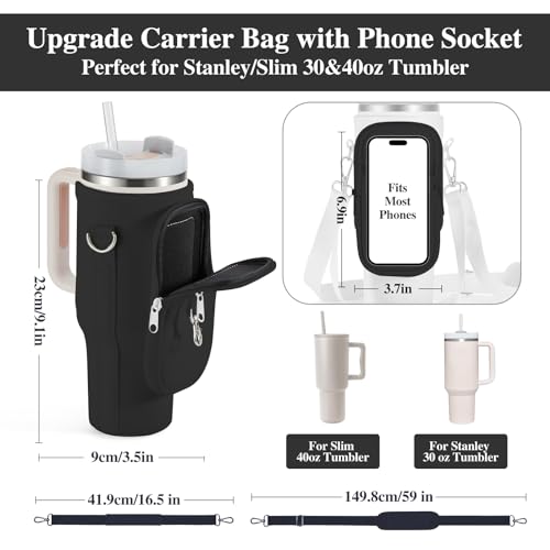 Neoprene Water Bottle Carrier Bag for Stanley Cup 40/30oz
