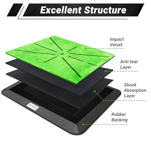 Heavy Duty Suede Golf Practice Mat - Portable & Foldable Training Aid for Indoor & Outdoor Use