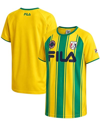Boys Soccer Jersey Shirt - Athletic Mesh Tee, Size 18-20, Yellow Brazil