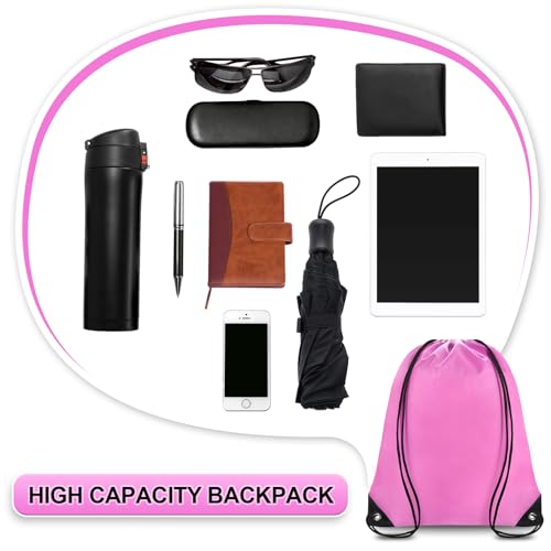 Bulk Drawstring Backpack - 42 Pcs Lightweight Cinch Bags, 16.5x13.4in, 14 Colors