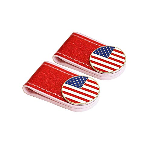 Glittering PVC Golf Hat Clip with Ball Marker - Set of 2