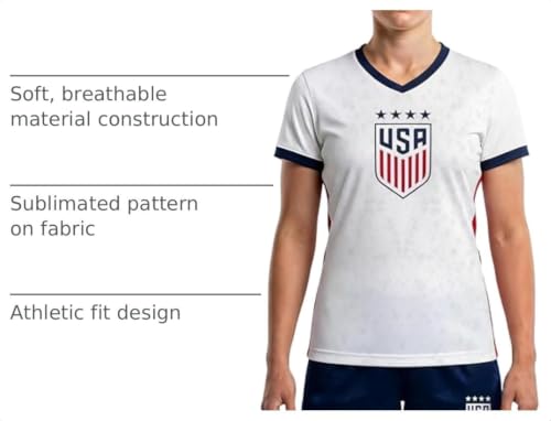 Icon Sports Women's USWNT Soccer Game Day T-Shirt Sophia Smith Small White-Red