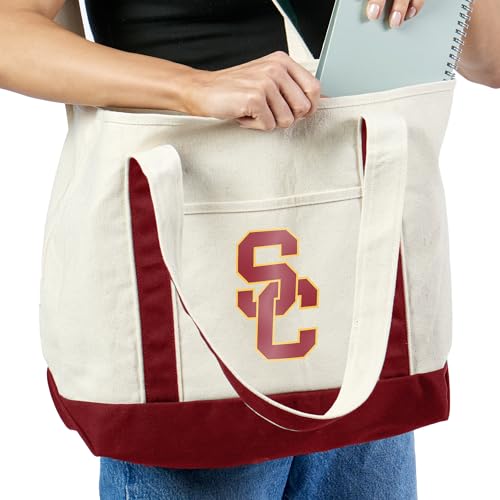 USC Trojans Canvas Tote Bag - 15" x 21" - Beige