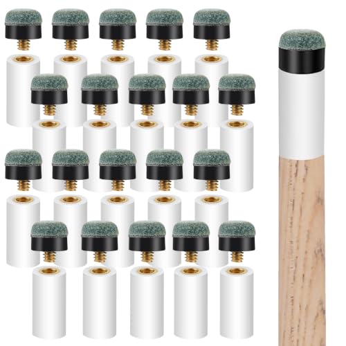 Pool Cue Tips Replacement Kit - 20 Sets, 12mm Blue