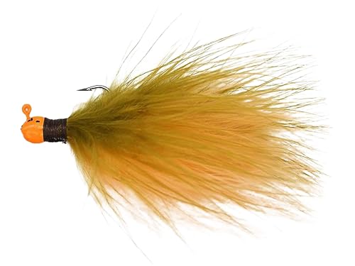 D2 Marabou Hair Jig – Hand-Tied Fishing Jig for Trout & Bass, 1/16oz Peaches