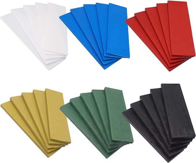 Generic 1/32"" - 1/4"" (1-6 mm) Plastic Glazing Blocks, Glazing, Frame Spacers, Door and Window Frame Packers (Mix 1)