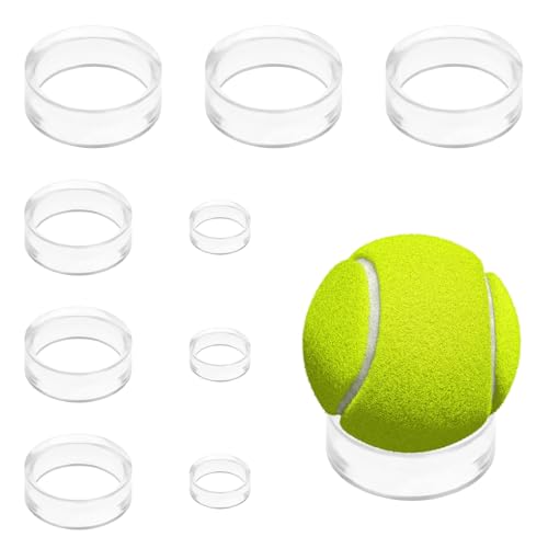 9-Pack Acrylic Ball Display Stands - Round Sphere Holders