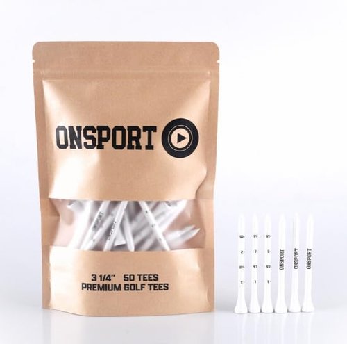 ONSPORT Bamboo Golf Tees with Measurements 50 Pack