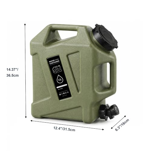 Aurarock 3.2 Gallon BPA-Free Water Jug with Rotatable Spigot – Green, 3.2 gal