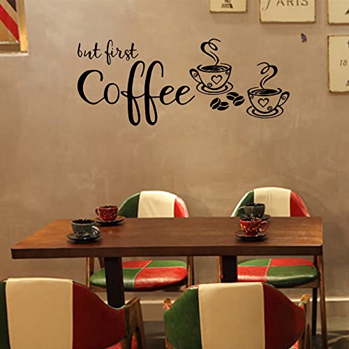 But First Coffee Vinyl Wall Decal Sticker for Coffee Shop Decoration Kitchen Home Wall Art D?cor