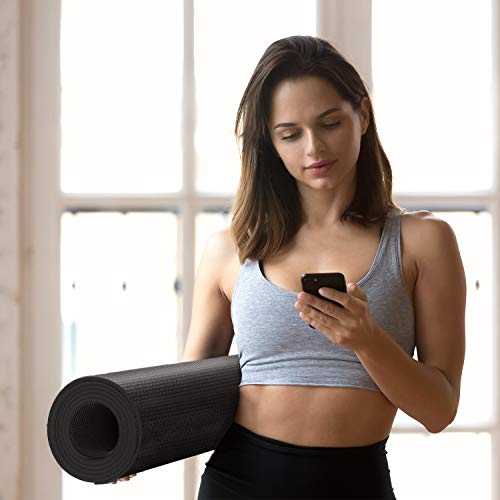 Extra Long Wide Yoga Mat - 84" x 30" x 6mm - Black