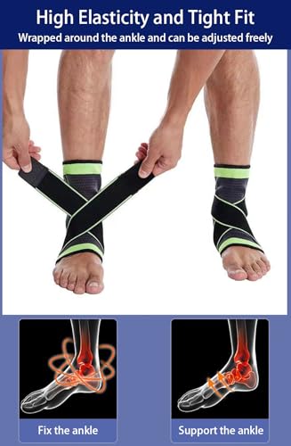 Ankle Brace for Sprains - Compression Sleeve for Plantar Fasciitis - Medium Black