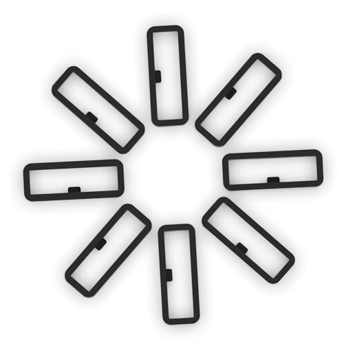 Silicone Fastener Rings for Wristbands - 8 Pack Black
