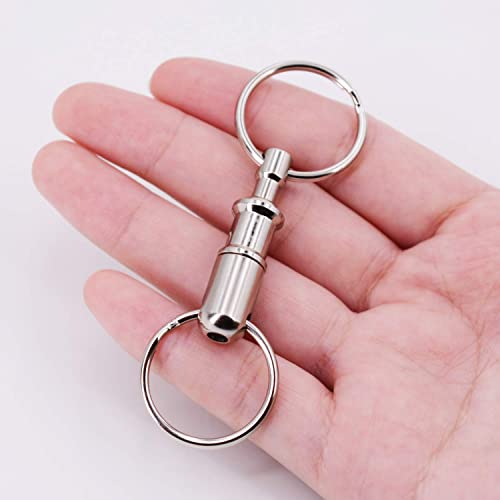 Quick Release Keychain Set - 8Pcs Detachable Key Rings Silver